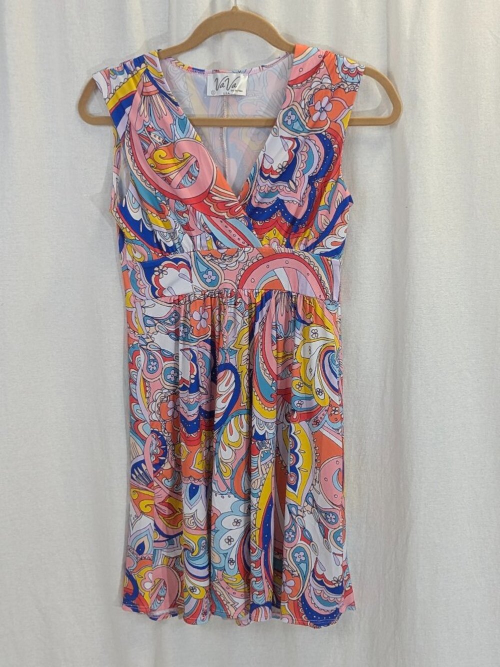VaVa by Joy Han Size Small Multi-Color Floral and Paisley Print Midi Dress